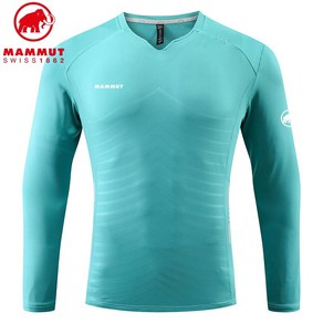 Mammut 매머드 야외 스포츠 속건 긴팔 티셔츠 남자 작은 V넥 달리기 헬스 라이딩 통기 상의