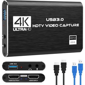 외장형 캡쳐 보드 영상 편집기 카드 4K HDMI 비디오 캡처 USB3.0 1080P 60