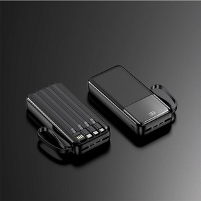 PYHO 보조배터리 66W급속충전 대용량 30000mAh 자체선, 블랙