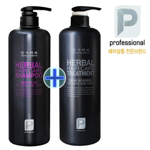 댕기머리 프로페셔널 허벌 헤어 케어 샴푸 1000ml + 트리트먼트 1000ml, 1L, 1개