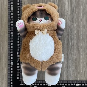 Mofusand 코스프레 상어 고양이 봉제 인형 팬더 귀여운 25cm, 핫 핑크, 1개