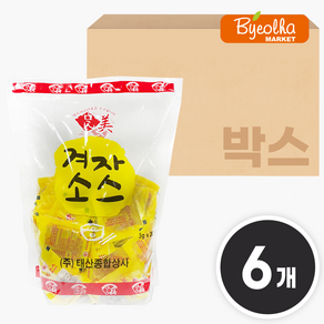 태산 맛미 일회용 미니 겨자 소스 3g (200개입) 대용량 업소용 포장용 배달용 냉면 소스 소포장, 6개, 600g