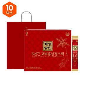 개성상인 6년근 고려홍삼정스틱 30포 x 10박스(총 300포)쇼핑백 포함, 300ml, 10개