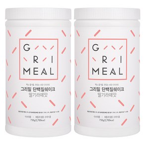 그리밀 단백질쉐이크 딸기라떼맛, 750g, 2개