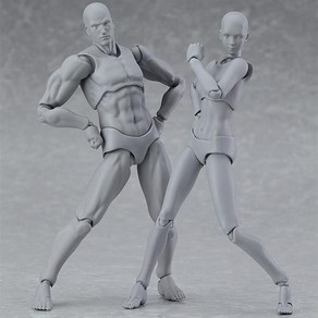 피규어 페인팅 바디 figma 청소년 버전 2.0 바디 스킨 실버 그레이 남성과 여성 관절 이동식 손 인형