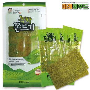 [미래웰푸드] 한진식품 녹차 쫀드기 84g/옛날 추억의 과자 간식 군것질 HACCP, 84g, 1개