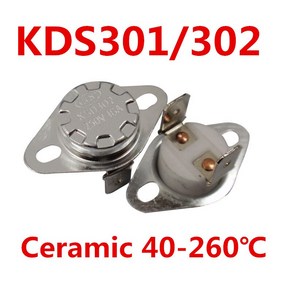 5개 x KSD302 16A 40-260 도 세라믹 250V 상시 개방/폐쇄 온도 스위치 조절기 퓨즈, [06] Nomally Closed 65C, 06 Nomally Closed 65C