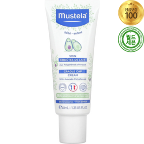 무스텔라 오가닉 크래들 캡 헤어 크림 향료 무함유 신생아 사용가능 40ml Cadle Cap Ceam Fagance Fee, 1개