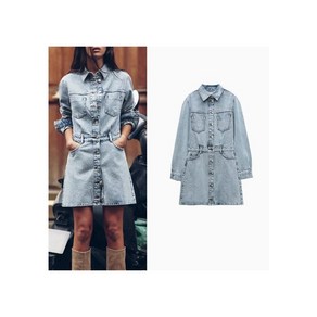 ZARA 자라 데님 미니 벨트 원피스