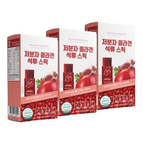 저분자 콜라겐 석류 젤리 스틱 식약처 해썹 인증, 3개, 300g