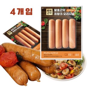 [곤약을 넣어 가볍고 불맛 가득한 맛] 알파발효곤약 프랑크소시지 오리지널, 4개, 200g