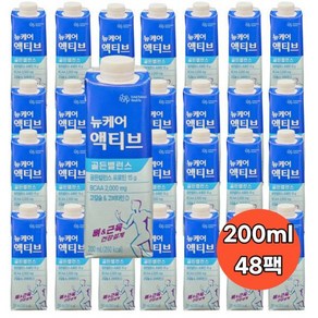 뉴케어 액티브 골든밸런스 BCAA 2000mg 고칼슘 고비타민D 200ml 48개입, 48개