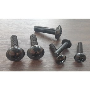 철 흑착색 트러스머리볼트 작은나사 십자볼트 M4x6mm(500개) 외 사이즈선택, 10mm, 500개, M4