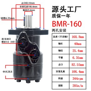 감속기 유압 저속 회전식 유압모터 회전 고속 감속 실린더 모터, BMR-250 두 구멍 25.4, 1개