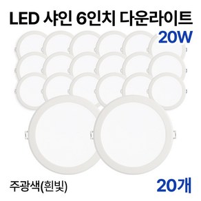 라인라이팅 LED 샤인 6인치 다운라이트 20w 15w (주광/전구/주백)