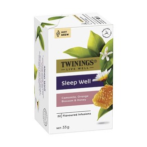 트와이닝 리브웰 슬립 웰 오렌지블로썸 허니 카모마일차 티백 Twinings Sleep Well Tea, 33g, 22개입, 1개