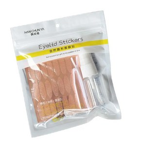 눈꺼풀 테이프 스티커 폴드 레이스 페이스트 투명 베이지 스트라이, [02] L, 1개