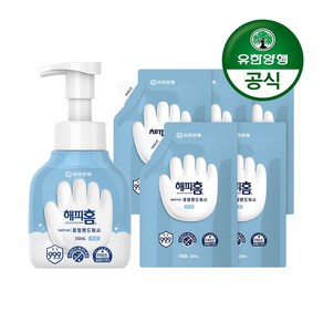 유한양행 [본사직영] 해피홈 SAFE365 핸드워시 용기형 350mL+파우치형 리필 200mL 무향, 단일속성, 1개, 350ml