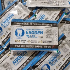 엑소덴 산 큐어 분말치약 가루치약 파우치형 10g 3+1, 4개