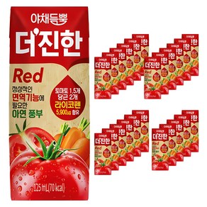 롯데칠성음료 야채듬뿍 더진한 레드, 125ml, 24개