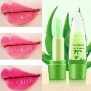 크리스마스 색상 변경 보습 립스틱 알로에 천연 녹색 매직, [01]Aloe lipstick, 1개