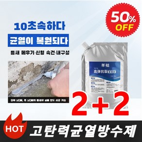 [10초 속건] 지붕 바닥 균열 복원 보수제 균열 보수 보강 탄성도막 방수재 벽면 크랙 보수 방수 코팅 뛰어난 유동성/깊은 침투, 500g