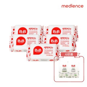 비앤비 세탁비누 200g 아카시아 5개입+세제 유연제 50ml 체험팩 증정