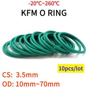 CS3.5mm OD 10 ~ 70mm 녹색 FKM 불소 고무 O 링 씰링 개스킷 절연 오일 고온 저항 녹색 10 개