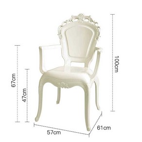 아크릴 고스트 체어 카체 인테리어 의자 북유럽 투명의자, 유백색 B형 팔걸이, 1개