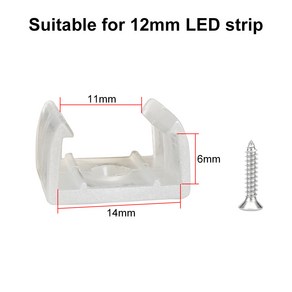 2835 네온 COB 라이트 플라스틱 버클 LED 스트립 고정 클립 커넥터 나사 6mm 8mm 12mm 15mm, 5개, 11) 12mm Clip And Scews - 5PC