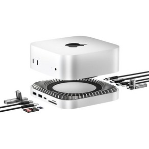 M.2 NVMe SATA SSD 인클로저 4K60Hz HDMI 10G USB A C 5G 2 충전 SD TF 오디오 및 오디오를 지원하는 RayCue Mac Mini M4 도크, 외장 하드 케이스 윈도우 USB 간편한 M.2 NVMe, 1개