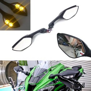 오토바이 광각 백미러 LED 방향 지시등 가와사키 ZX10R ZX10 ZX 10 R 2011 2012 2013 2014 2015 2014 2015