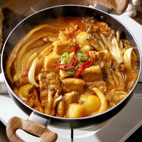 [TV홈쇼핑정품 찜케어] 고향집 묵은지 돼지찜 돼지고기 김치찌게 김치찜 12인분, 3개, 800g