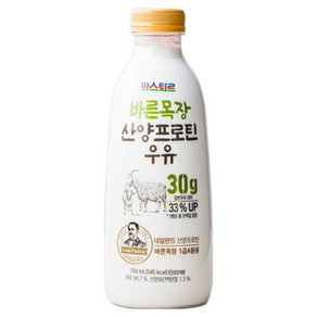 파스퇴르 바른목장 산양프로틴 우유, 750ml, 5개