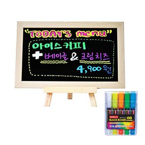 더블베이스 미니블랙보드+미니이젤+5색마카, MB01 미니블랙보드+미니이젤+5색마카