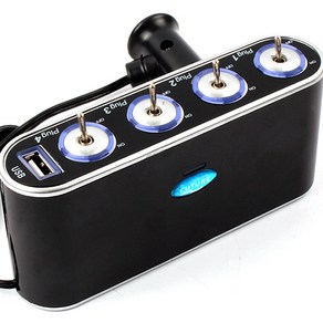 VIP 제논스위치 USB 3구4구 소켓-전차종겸용, 제논스위치USB, 4구소켓(블랙)