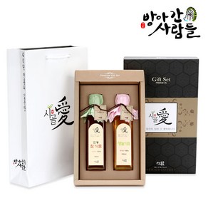 방앗간사람들 국산 참기름 들기름 생들기름 선물세트, 1개, 국산 참기름180ml+생들기름180ml
