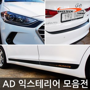 레이스텍 아반떼AD 도어스티커 범퍼프로텍터 아이라인 3D타공 B필러 페달, E. B필러 미러플레이트(8P)