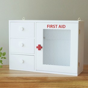 [원진엘앤비] 국산/화이트 우드 약장 구급함 Fist aid kit 약상자 약장함