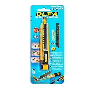 [OLFA]올파 PA-2 소형 5연발 탄창식 커터칼 9mm, 혼합색상, 1개