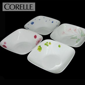 CORELLE 코렐 사각개인접시 사각찬기(소) 강화유리그릇 식기 반찬그릇, 그린베리, 1개