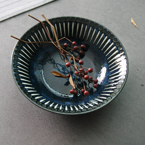 오반자이 엠보라인 일본 찬기 17cm, [딥블루1p], 1개