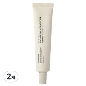[우디브] 바오밥 아쿠아 선크림 / 눈시림 없는 무기자차 비건 촉촉함, 2개, 40ml