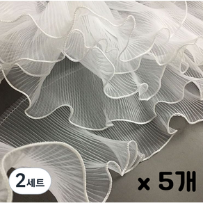 마블파티 주름 실크마 화이트 30cm .5m 꽃포장지 5개묶음, 2세트