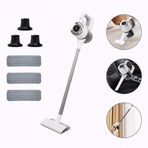 물걸레겸용 다기능 무선 진공청소기 강력흡입 차량용 가정용 핸디 청소기, 화이트(필터 3P+걸레 3P)