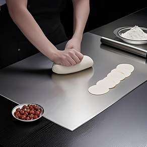 하루꿈 스테인레스 도마 ㄱ자 가정용 싱크대 스텐 304 위생 항균 상판 보호판 업소용 도마 반죽판, 절곡형, 1개