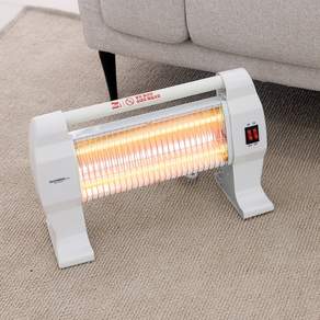 모닝컴 2단 석영관 탁상용 전기히터, LR-820H, 화이트 + 그레이