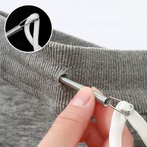 [1+1] 빠진줄 해결사 손쉽고 빠르게 허리 고무줄끼우개 스프링형, 1세트, 실버+실버