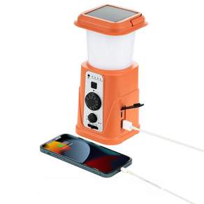 Apnoo 휴대용 8 in 1 자가발전 태양광 라디오 캠프 다용도 라디오 랜턴 SOS usb 비상 보조 배터리 재난라디오 AM/FM 10000mah 5000mah 2000mah, 오렌지
