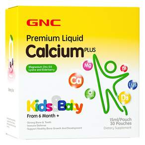 GNC 키즈 앤 프리미엄 리퀴드 칼슘 플러스, 1개, 30회분